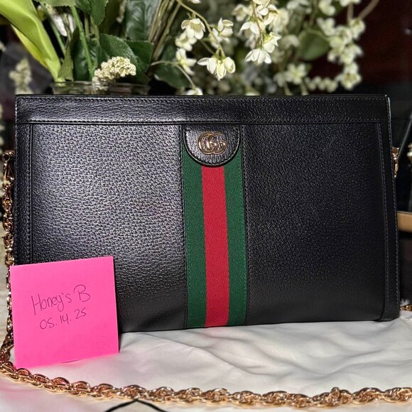 🖤 Gucci Ophidia GG Medium Leather Shoulder Bag – Black (Model 503876) 🖤 - Picture 1 of 11
